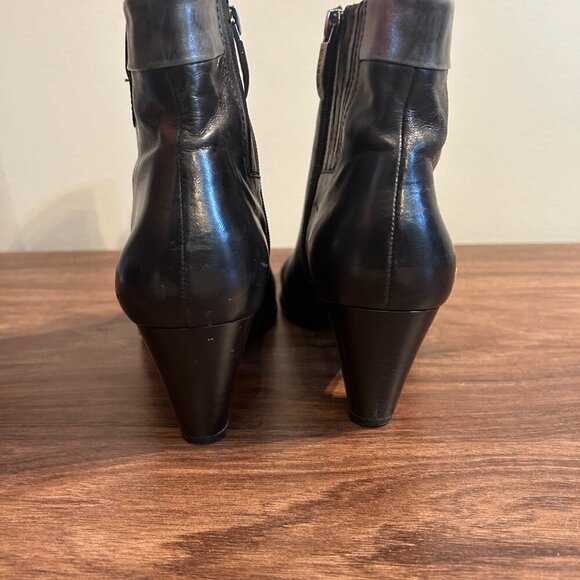 Regarde-Le-Ciel Womens Boot Sz 41 9.5 Black Leather Bootie Block Heel Ankle - Picture 7 of 12